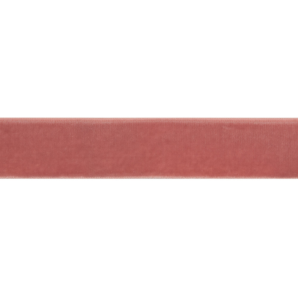 Stretch Velvet Ribbon Trim Made in Italy - 0.875" - Dusty Rose - Gislaine Collection