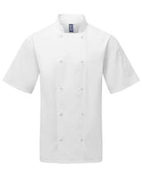 Unisex Ten-Studded Front Short Sleeve Chef Coat