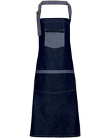 Domain Contrast Denim Bib Apron