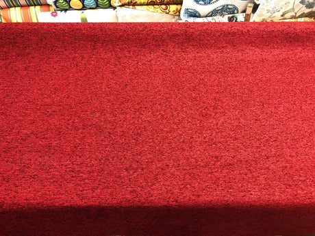 Ruby Red Heavy Solid Chenille Backed Upholstery Fabric - Ruby Red Solid, 56" Width (1 Yard)