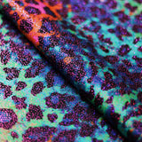 Jungle Fever Nylon Spandex Fabric - Multi-Color Leopard Print, 58/60" Width (1 Yard)