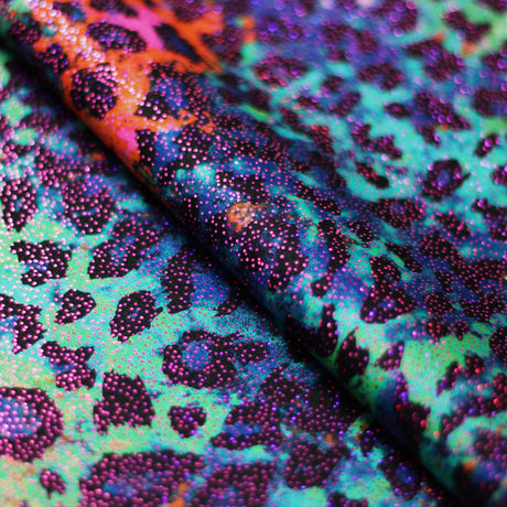 Jungle Fever Nylon Spandex Fabric - Multi-Color Leopard Print, 58/60" Width (1 Yard)