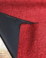 Ruby Red Heavy Solid Chenille Backed Upholstery Fabric - Ruby Red Solid, 56" Width (1 Yard)