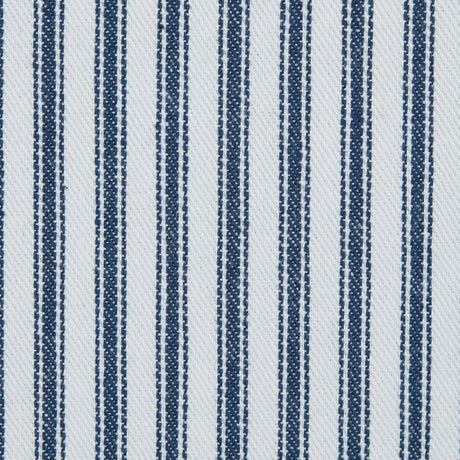 Ruth Navy and White Ticking Striped Cotton Twill