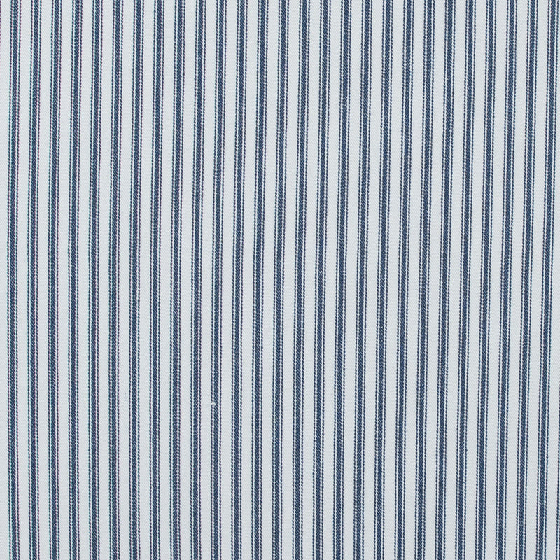 Ruth Navy and White Ticking Striped Cotton Twill