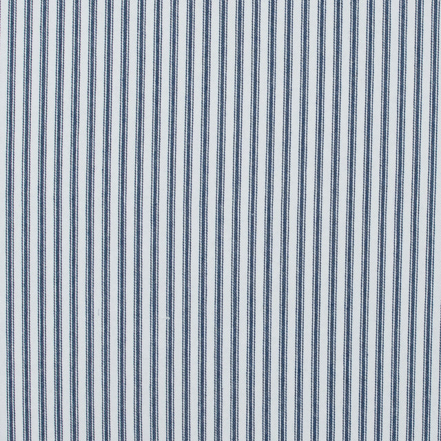 Ruth Navy and White Ticking Striped Cotton Twill
