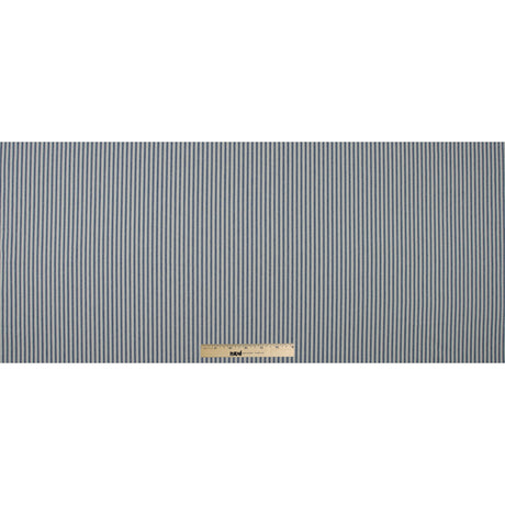 Ruth Vintage Ink and Beige Ticking Striped Cotton Twill