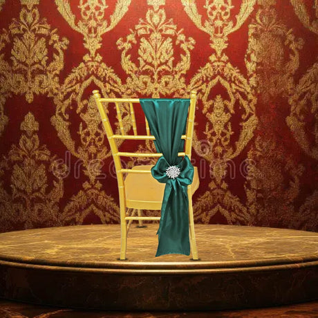 10 Pieces Hunter Green Satin Chair Sashes for Holiday and Wedding Decorations 8x108 inches