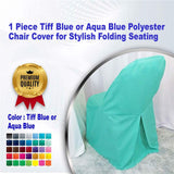 1 Piece Tiff Blue Polyester Chair Cover for Stylish Folding Seating