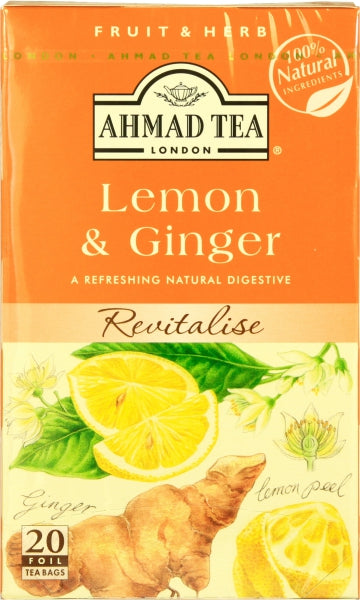 Ahmed Lemon & Ginger Tea 20 Foil Bags
