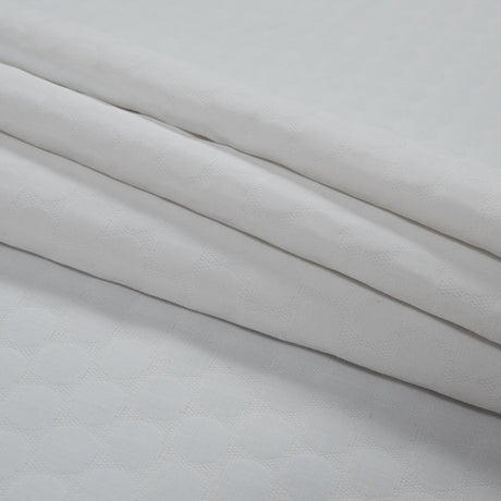 White Circular Quilted Upholstery Woven