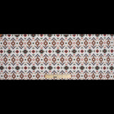 Brown and Green Geometric Printed Brushed Canvas