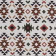 Brown and Green Geometric Printed Brushed Canvas
