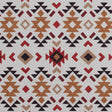 Red and Mustard Geometric Printed Brushed Canvas