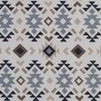Beige and Gray Geometric Printed Brushed Canvas