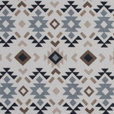 Beige and Gray Geometric Printed Brushed Canvas