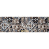 Beige and Gray Aztec Printed Brushed Canvas