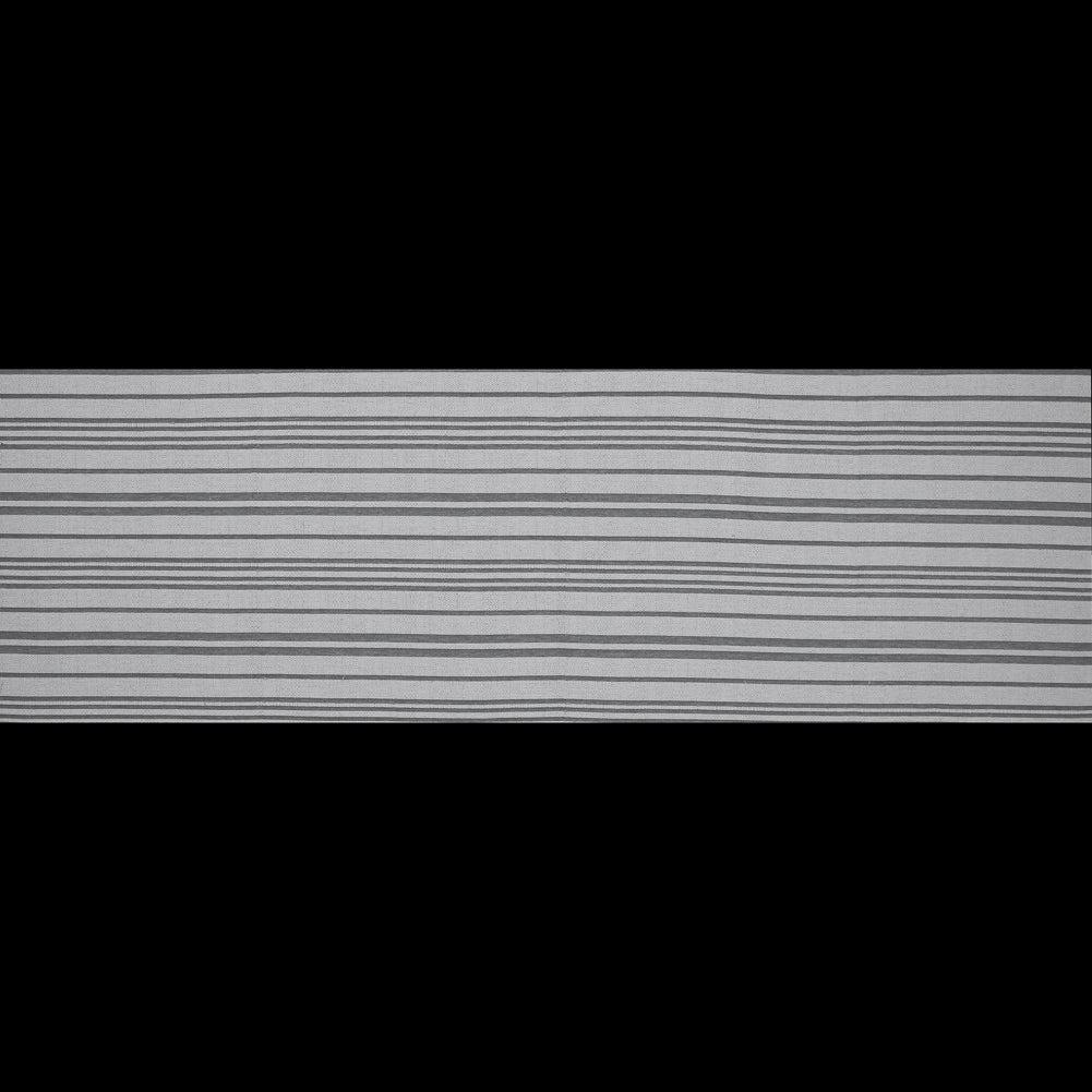 Gray Barcode Striped Polyester Woven