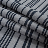 Navy Blazer and Beige Barcode Striped Polyester Woven