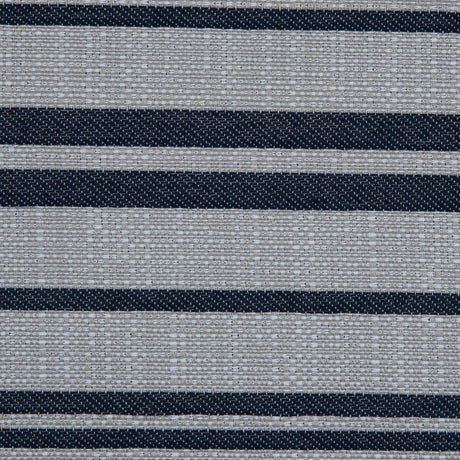 Navy Blazer and Beige Barcode Striped Polyester Woven