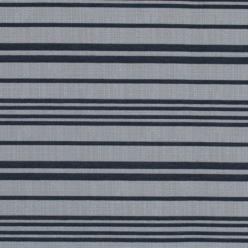 Navy Blazer and Beige Barcode Striped Polyester Woven