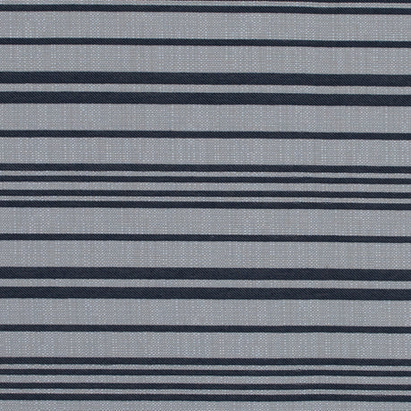 Navy Blazer and Beige Barcode Striped Polyester Woven
