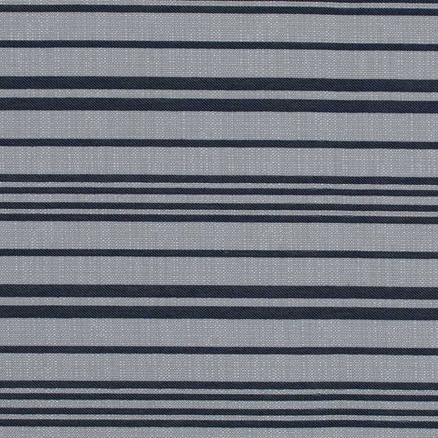 Navy Blazer and Beige Barcode Striped Polyester Woven