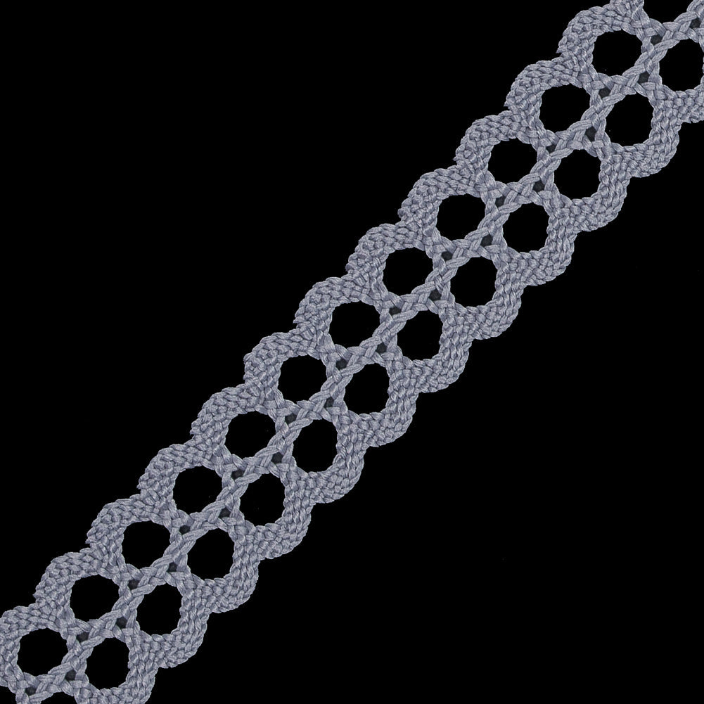 Gray European Crochet Trim - 0.75"