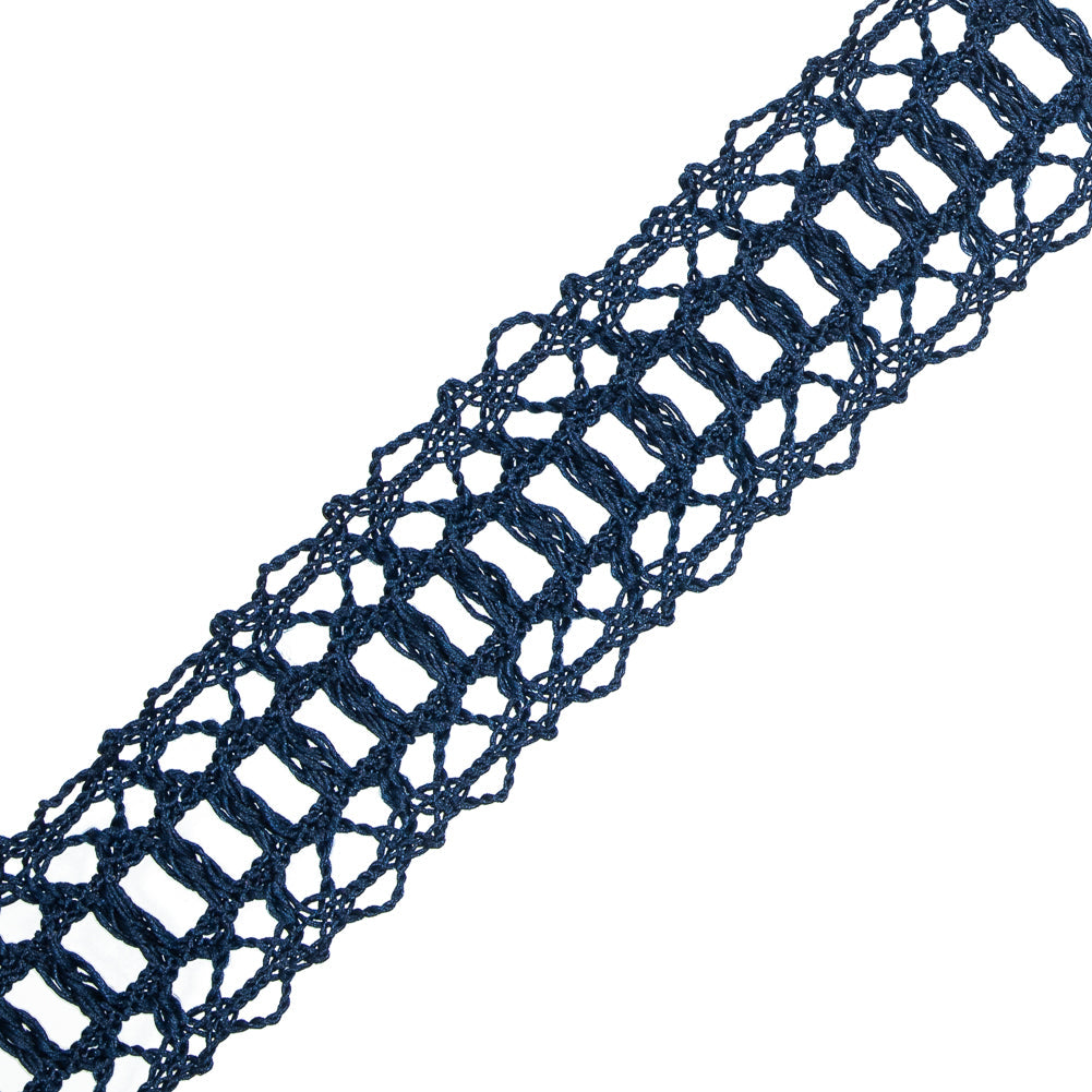Navy European Crochet Trim - 1.25"