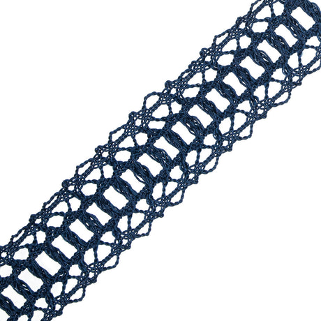 Navy European Crochet Trim - 1.25"