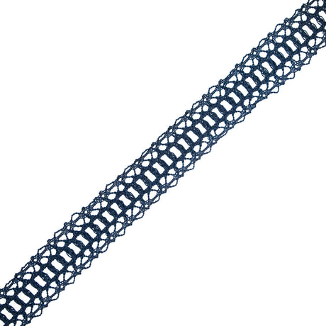 Navy European Crochet Trim - 1.25"