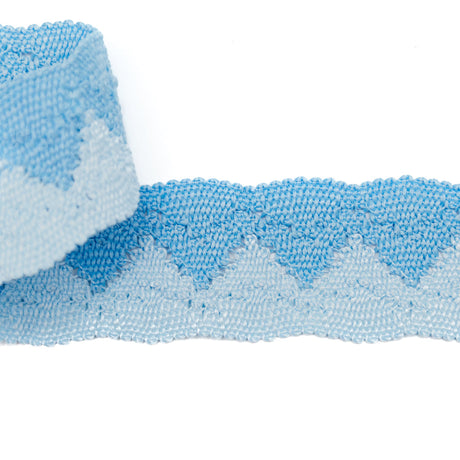 Blue Two-Tone European Crochet Trim - 1"