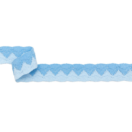 Blue Two-Tone European Crochet Trim - 1"