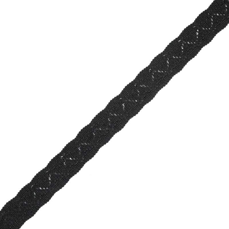 Black Two-Tone European Crochet Trim - 1"