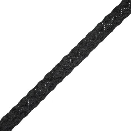Black Two-Tone European Crochet Trim - 1"