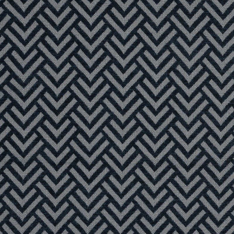 Midnight Navy Chevron Upholstery Chenille