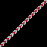 Red and White Two-Tone Braided Trim - 0.25"