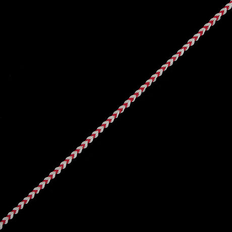 Red and White Two-Tone Braided Trim - 0.25"