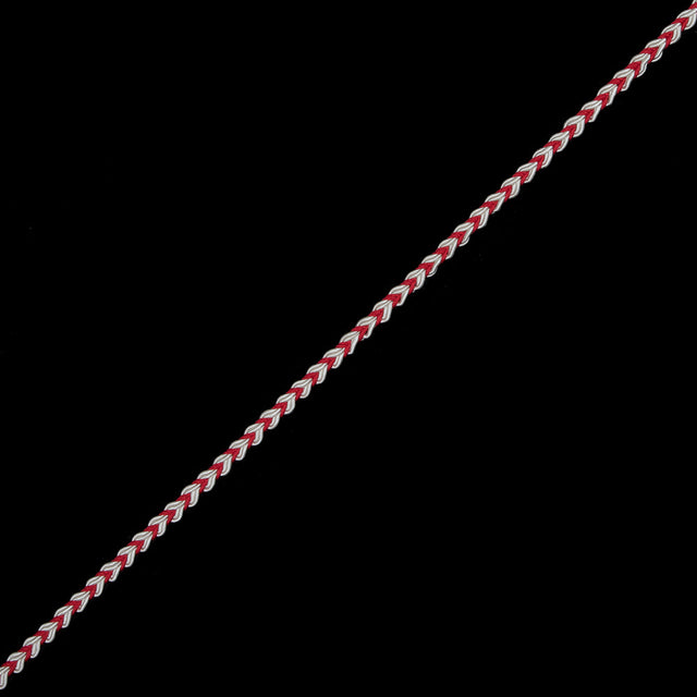 Red and White Two-Tone Braided Trim - 0.25"