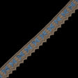 Beige and Blue Crochet Chenille Trim - 1.5"
