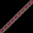 Beige and Fuchsia Crochet Chenille Trim - 1.5"