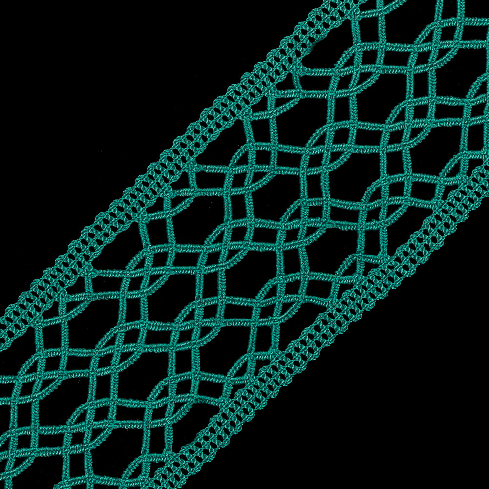 Kelly Green European Crochet Trim - 2.25"