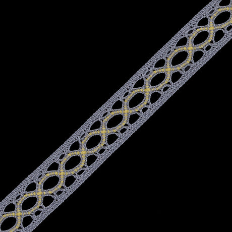Gray and Yellow European Crochet Trim - 0.5"