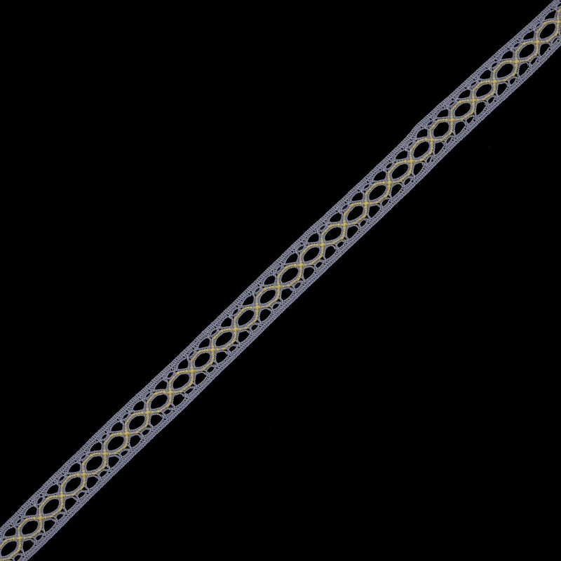 Gray and Yellow European Crochet Trim - 0.5"