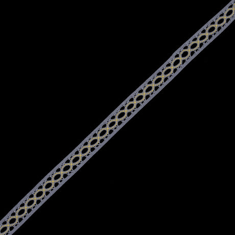 Gray and Yellow European Crochet Trim - 0.5"