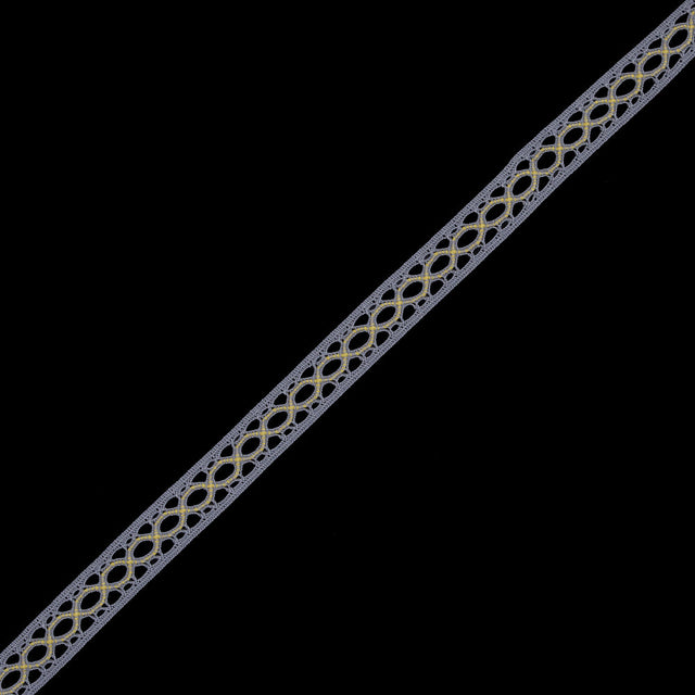 Gray and Yellow European Crochet Trim - 0.5"