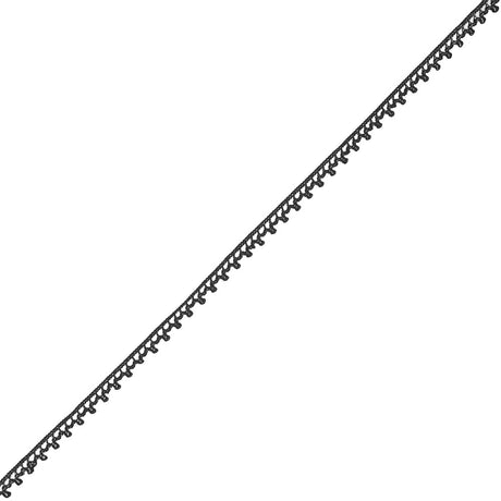 European Charcoal Gray Dainty Crochet Trim - 5/16"