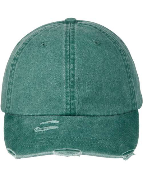 Adams Headwear Classic Pigment Distressed Dad Hat Washed Cotton Cap