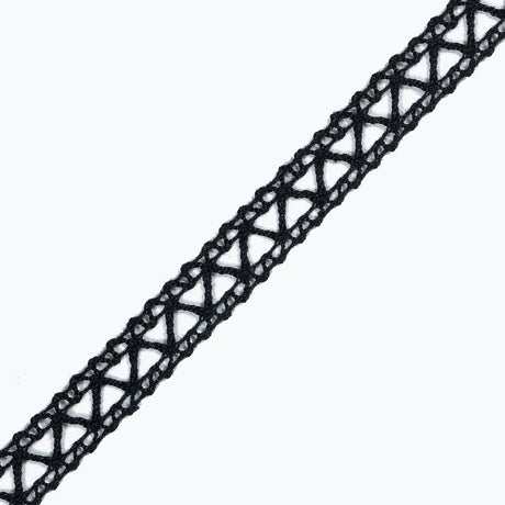 Black European Cotton Crochet Trim - 0.5"