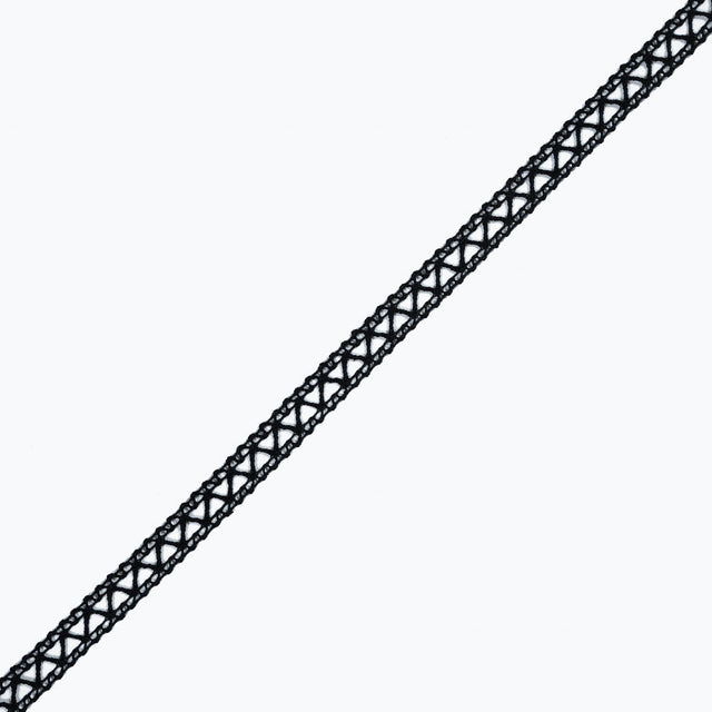 Black European Cotton Crochet Trim - 0.5"